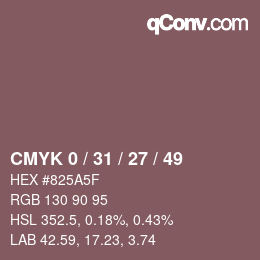 Color code: CMYK 0 / 31 / 27 / 49 | qconv.com