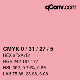 Farbcode: CMYK 0 / 31 / 27 / 5 | qconv.com