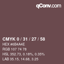 Código de color: CMYK 0 / 31 / 27 / 58 | qconv.com