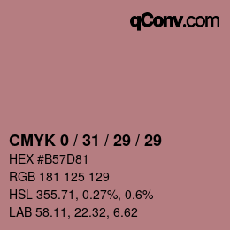 Color code: CMYK 0 / 31 / 29 / 29 | qconv.com