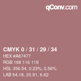 Color code: CMYK 0 / 31 / 29 / 34 | qconv.com