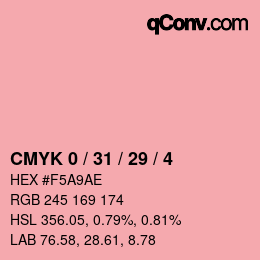 Color code: CMYK 0 / 31 / 29 / 4 | qconv.com