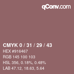 颜色代码: CMYK 0 / 31 / 29 / 43 | qconv.com