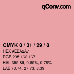 カラーコード: CMYK 0 / 31 / 29 / 8 | qconv.com