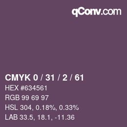 カラーコード: CMYK 0 / 31 / 2 / 61 | qconv.com