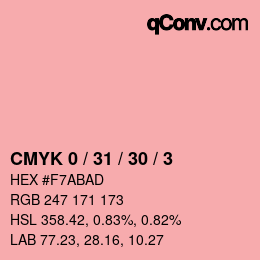 Color code: CMYK 0 / 31 / 30 / 3 | qconv.com