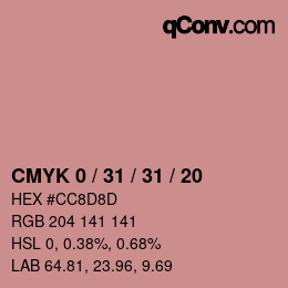 Color code: CMYK 0 / 31 / 31 / 20 | qconv.com