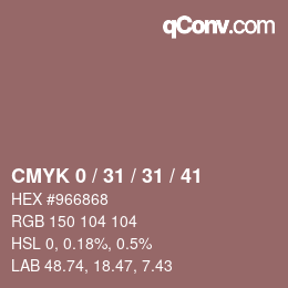 Color code: CMYK 0 / 31 / 31 / 41 | qconv.com