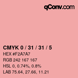 カラーコード: CMYK 0 / 31 / 31 / 5 | qconv.com