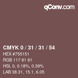 Color code: CMYK 0 / 31 / 31 / 54 | qconv.com