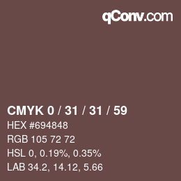 Color code: CMYK 0 / 31 / 31 / 59 | qconv.com