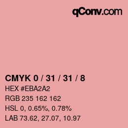 カラーコード: CMYK 0 / 31 / 31 / 8 | qconv.com