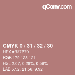 Color code: CMYK 0 / 31 / 32 / 30 | qconv.com