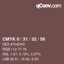 Color code: CMYK 0 / 31 / 32 / 56 | qconv.com