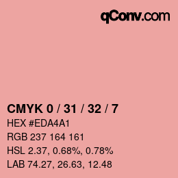 カラーコード: CMYK 0 / 31 / 32 / 7 | qconv.com