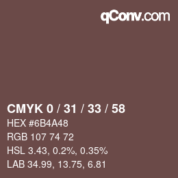 Color code: CMYK 0 / 31 / 33 / 58 | qconv.com