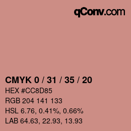 Color code: CMYK 0 / 31 / 35 / 20 | qconv.com