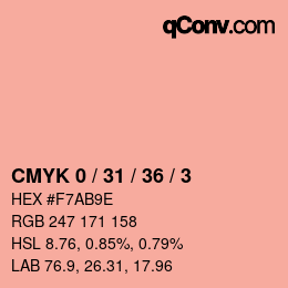 Color code: CMYK 0 / 31 / 36 / 3 | qconv.com