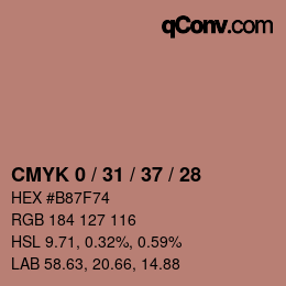 Color code: CMYK 0 / 31 / 37 / 28 | qconv.com