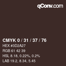 Código de color: CMYK 0 / 31 / 37 / 76 | qconv.com