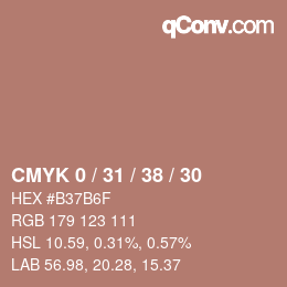 Farbcode: CMYK 0 / 31 / 38 / 30 | qconv.com