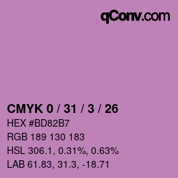 Color code: CMYK 0 / 31 / 3 / 26 | qconv.com