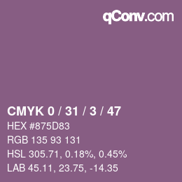 Color code: CMYK 0 / 31 / 3 / 47 | qconv.com