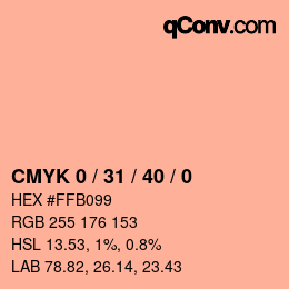 Farbcode: CMYK 0 / 31 / 40 / 0 | qconv.com