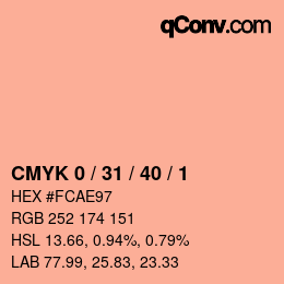 Color code: CMYK 0 / 31 / 40 / 1 | qconv.com