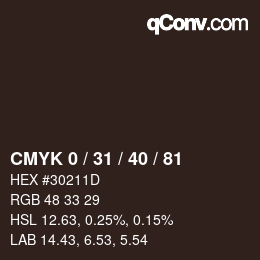 Color code: CMYK 0 / 31 / 40 / 81 | qconv.com