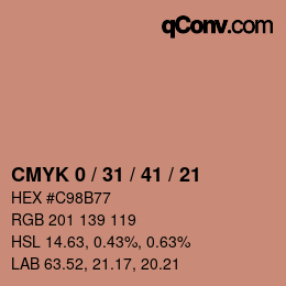 Color code: CMYK 0 / 31 / 41 / 21 | qconv.com