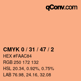 Color code: CMYK 0 / 31 / 47 / 2 | qconv.com