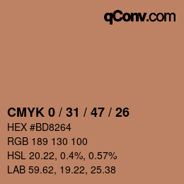 Color code: CMYK 0 / 31 / 47 / 26 | qconv.com