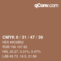 Color code: CMYK 0 / 31 / 47 / 39 | qconv.com