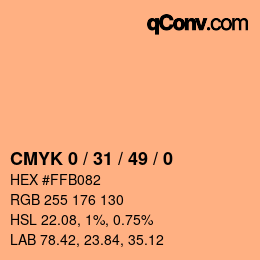 Color code: CMYK 0 / 31 / 49 / 0 | qconv.com