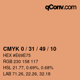 Color code: CMYK 0 / 31 / 49 / 10 | qconv.com