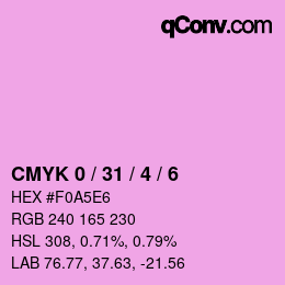 カラーコード: CMYK 0 / 31 / 4 / 6 | qconv.com