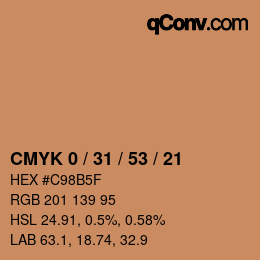 Color code: CMYK 0 / 31 / 53 / 21 | qconv.com