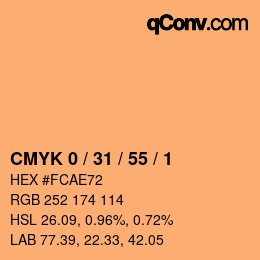 Color code: CMYK 0 / 31 / 55 / 1 | qconv.com