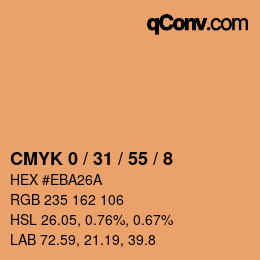 Color code: CMYK 0 / 31 / 55 / 8 | qconv.com