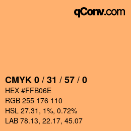 Color code: CMYK 0 / 31 / 57 / 0 | qconv.com