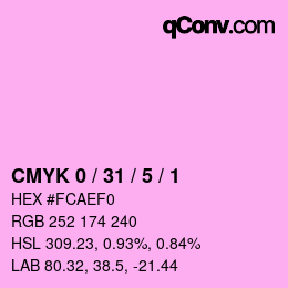 Color code: CMYK 0 / 31 / 5 / 1 | qconv.com