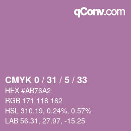 颜色代码: CMYK 0 / 31 / 5 / 33 | qconv.com