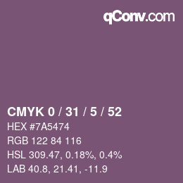 Color code: CMYK 0 / 31 / 5 / 52 | qconv.com