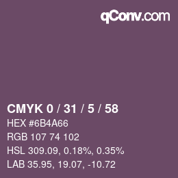 Color code: CMYK 0 / 31 / 5 / 58 | qconv.com