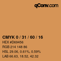 Color code: CMYK 0 / 31 / 60 / 16 | qconv.com
