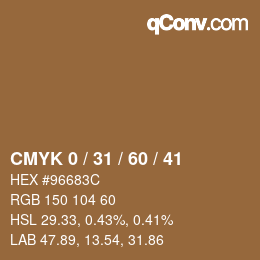 カラーコード: CMYK 0 / 31 / 60 / 41 | qconv.com