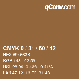 颜色代码: CMYK 0 / 31 / 60 / 42 | qconv.com