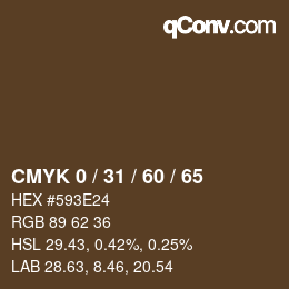 カラーコード: CMYK 0 / 31 / 60 / 65 | qconv.com