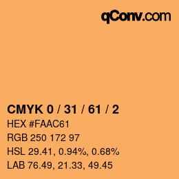 Color code: CMYK 0 / 31 / 61 / 2 | qconv.com